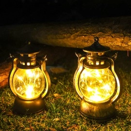 Retro Style Portable Night Light Outdoor Tent Camping Kerosene Lamp Home Ornaments Bar Cafe Restuarant Bedroom Decoration