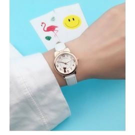 nanan Kids Children Watch Cat Multi-color Quartz watches clocks for Girls clock WristWatch rosette Watches