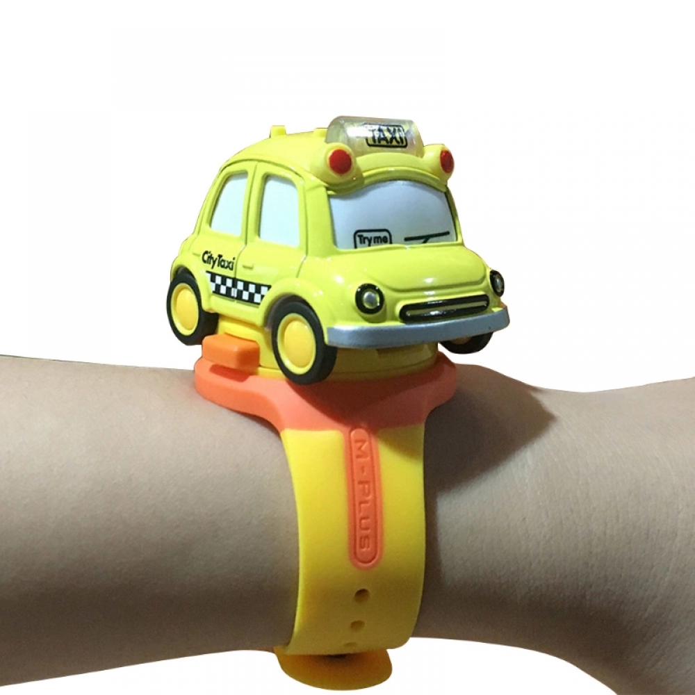 nanan Alloy Car Toys 2 In 1 Die Cast Mini Vehicles Bust Wrist Watch with Music Colorful Lights Kids Educational Interactive Toy